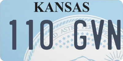 KS license plate 110GVN