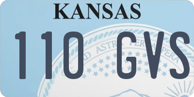 KS license plate 110GVS