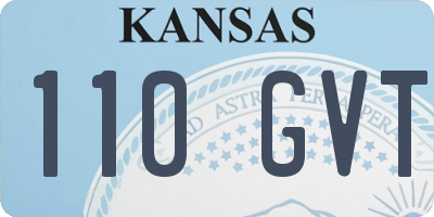 KS license plate 110GVT