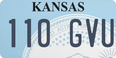 KS license plate 110GVU