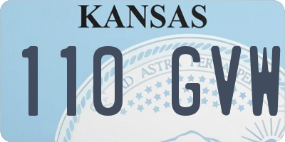 KS license plate 110GVW