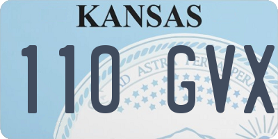 KS license plate 110GVX