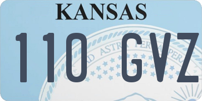 KS license plate 110GVZ
