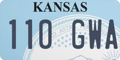 KS license plate 110GWA