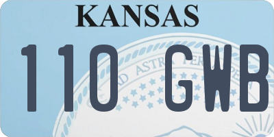 KS license plate 110GWB