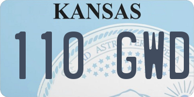 KS license plate 110GWD