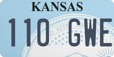 KS license plate 110GWE