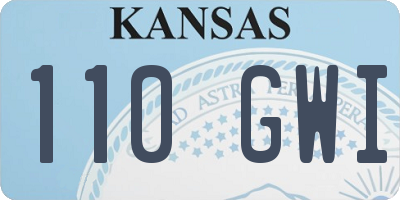 KS license plate 110GWI
