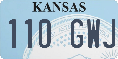 KS license plate 110GWJ