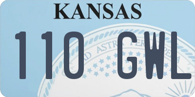 KS license plate 110GWL