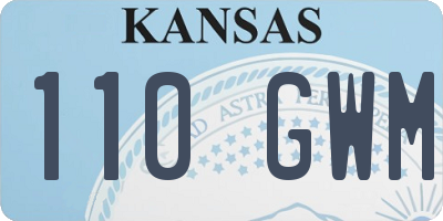 KS license plate 110GWM