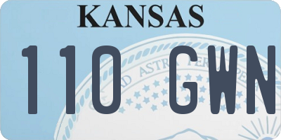 KS license plate 110GWN