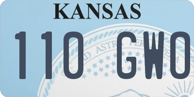 KS license plate 110GWO