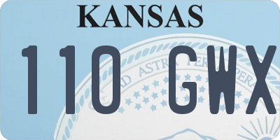 KS license plate 110GWX