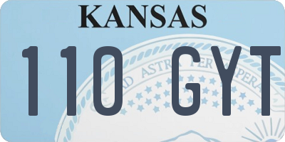KS license plate 110GYT