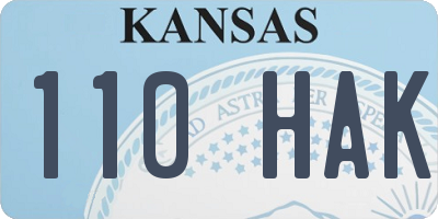 KS license plate 110HAK