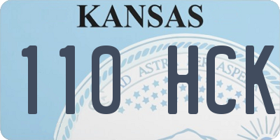 KS license plate 110HCK