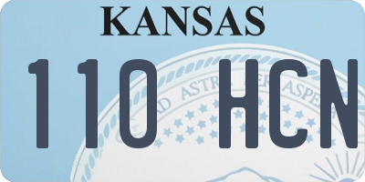 KS license plate 110HCN