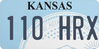 KS license plate 110HRX