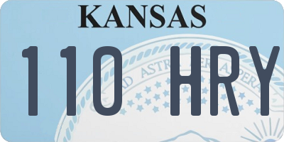 KS license plate 110HRY