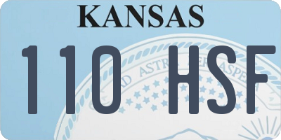KS license plate 110HSF