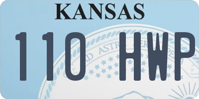 KS license plate 110HWP
