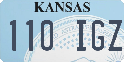 KS license plate 110IGZ
