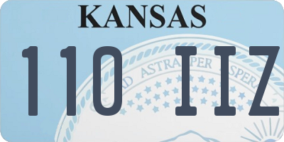 KS license plate 110IIZ