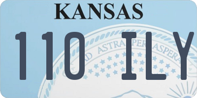 KS license plate 110ILY