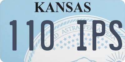KS license plate 110IPS