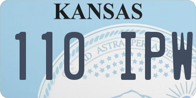 KS license plate 110IPW