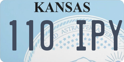 KS license plate 110IPY