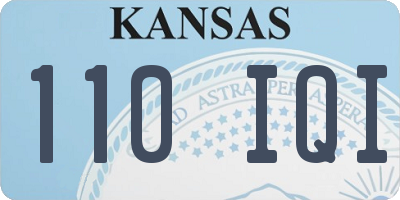 KS license plate 110IQI