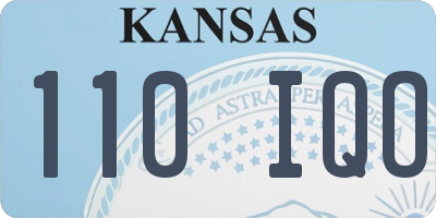 KS license plate 110IQO