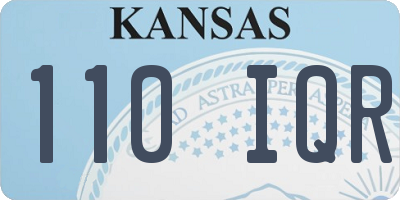 KS license plate 110IQR