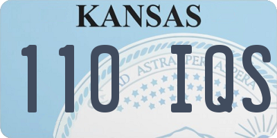 KS license plate 110IQS