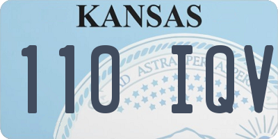 KS license plate 110IQV