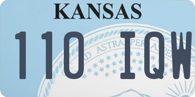 KS license plate 110IQW