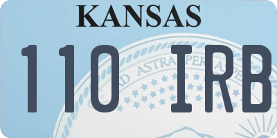 KS license plate 110IRB