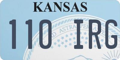 KS license plate 110IRG