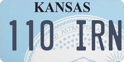 KS license plate 110IRN