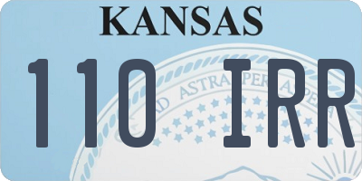 KS license plate 110IRR