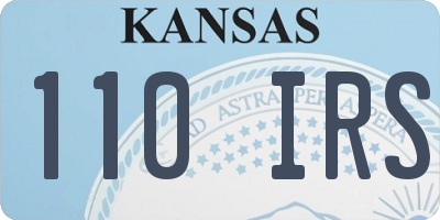 KS license plate 110IRS