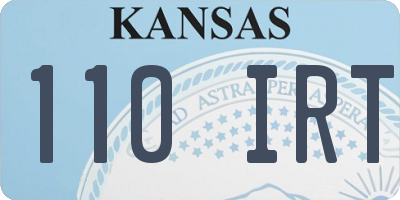 KS license plate 110IRT