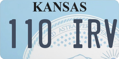 KS license plate 110IRV
