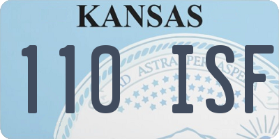 KS license plate 110ISF