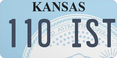 KS license plate 110IST