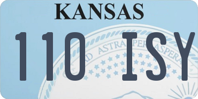 KS license plate 110ISY