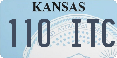 KS license plate 110ITC