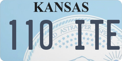 KS license plate 110ITE